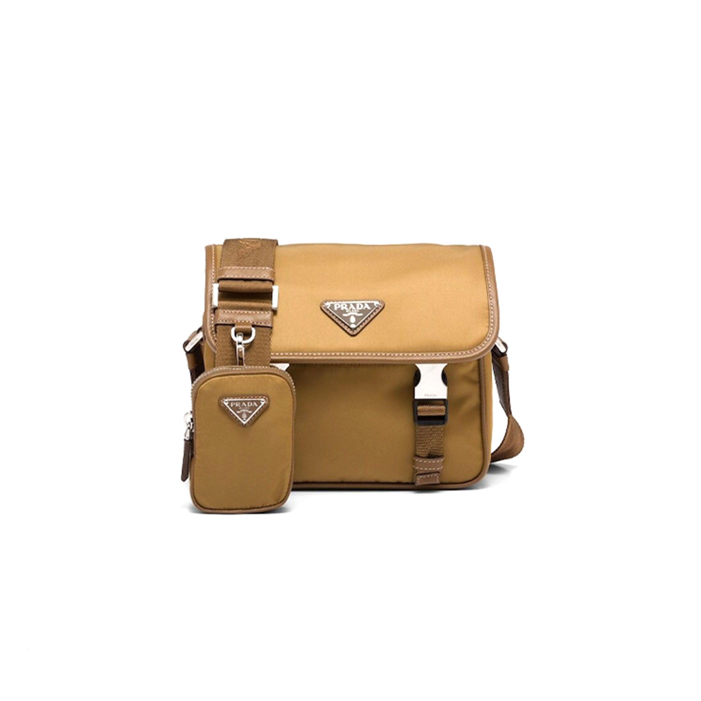 PRADA RE-NYLON AND SAFFIANO LEATHER SHOULDER BAG CROSSBODY 2VD034 (22*16*8.5cm)